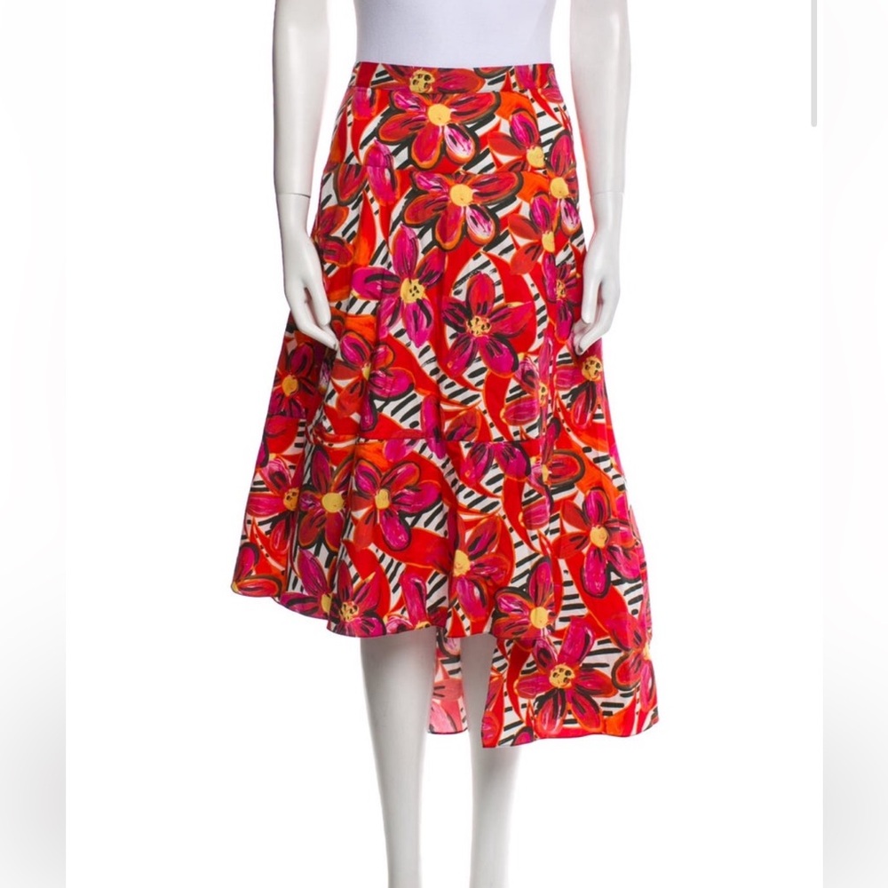 Marni Asymmetrical Skirt in Vibrant Pink and Red - Picture 6 of 10